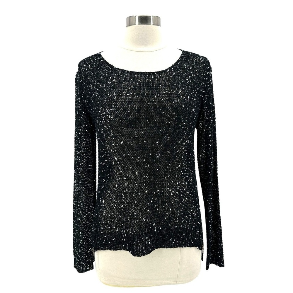 Forever 21 Woman’s Black Loose Knit Sparkle Sweater